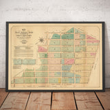 Ancienne carte de SoHo, NYC, 1868 par John Bute Holmes - Manhattan Farmland Survey, Broadway, Bleeker, Houston St