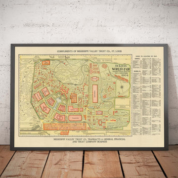 Alte Karte von St. Louis, Missouri, 1904 - Weltausstellung, Louisiana Purchase Exposition - US Geschichte Stadtkarte 