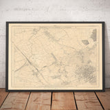 Ancienne carte du nord de Londres 1862 par Edward Stanford - Hampstead, Cricklewood, Golders Green, Brent - NW2, NW3, NW11, NW4 