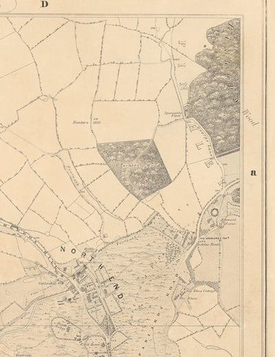 Mapa antiguo de North London 1862 de Edward Stanford - Hampstead, Cricklewood, Golds Green, Finchley, Brent - NW2, NW3, NW11, NW4