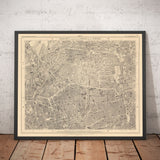 Old Map of London in 1862 by Edward Stanford - Hoxton, Haggerston, Dalston, Hackney, Bethnal Green, Shoreditch - N1, N5, E8, E2, EC1