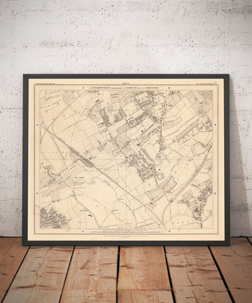 Old Map of North East London, 1862 by Edward Stanford - Walthamstow, Leyton, Wanstead, Leytonstone, Lea - E5, E10, E11, E17