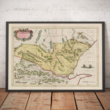 Antiguo mapa de Sutherland en 1665 por Joan Blaeu - Dornoch, Tain, Brora, Skelbo, Helmsdale