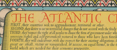 The Atlantic Charter por Max Gill, 1942 - World War 2 United Nations Wall Chart