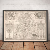 Alte Karte von Warwickshire aus dem Jahr 1611 von John Speed - Birmingham, Coventry, Solihull, Warwick 