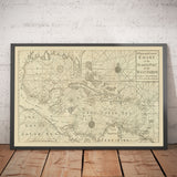 Alte Westindische Navigationskarte, 1730 von Page & Mount - Bahamas, Golf von Mexiko, Mittelamerika 