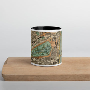 Tazza Buckingham Palace & Parlamento - Tazza unica da 330ml (11oz) con la mappa colorata di Londra del 1830 di CJ Greenwood 