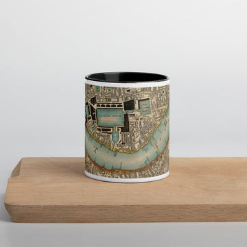Thames & East London Becher - Ein einzigartiger 330ml (11oz) Becher mit CJ Greenwoods Farbkarten von London aus dem Jahr 1830 