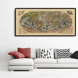 Mappa del Mondo Antico, 1565 di Ferando Bertelli - Carta Murale dell'Atlante Antico - Terra Incognita, Cherubini, Australis 